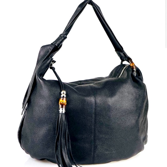 Gucci Handbags - GUCCI Bamboo leather Jungle Hobo Bag.